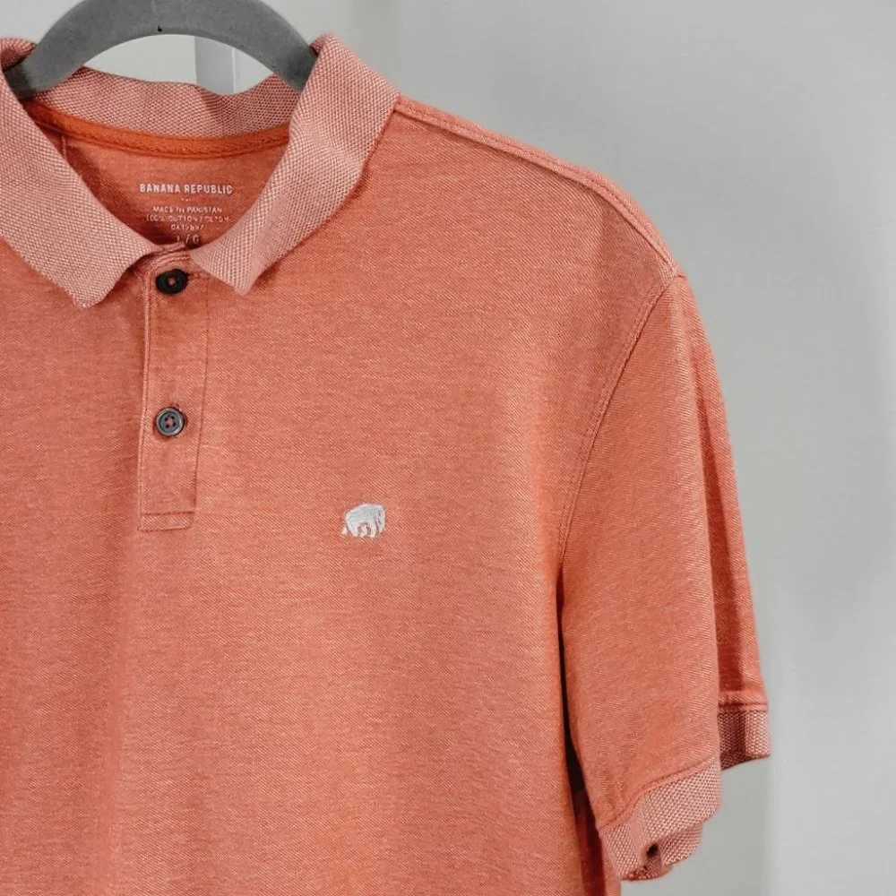 BANANA REPUBLIC logo polo shirt Sz L